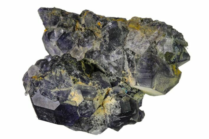 Purple Cuboctahedral Fluorite Crystals on Quartz - China #161804